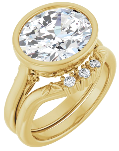 Sužadėtuvių Žiedas „Bezel-Set“ 14k yellow gold Oval 12mm x 10mm (6)