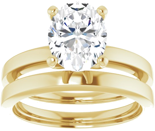 14K Yellow 9x7 mm Oval Solitaire Engagement Ring Mounting (8)