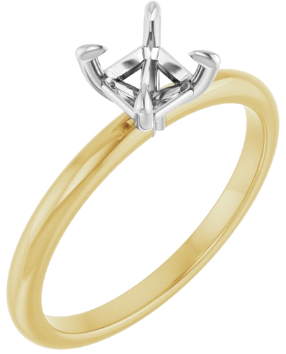 Sužadėtuvių Žiedas „Solitaire“ 585 Baltojo Ir Geltonojo Aukso Asscher 5mm (1)