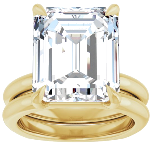 Sužadėtuvių Žiedas „Claw-Prong Euro Shank“ 14k yellow gold Emerald 13mm x 11mm (8)