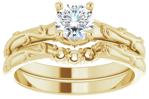 Sužadėtuvių Žiedas „Solitaire“ 14k yellow gold Round 5.2mm (8)
