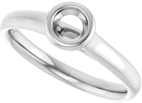 14K White  4.1 mm Round Solitaire Engagement Ring Mounting (5)