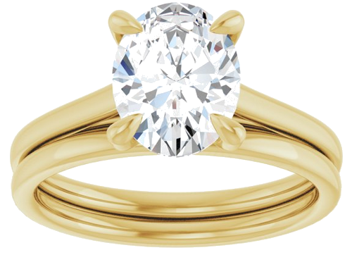 14K Yellow  9x7 mm Oval Solitaire Engagement Ring Mounting (8)