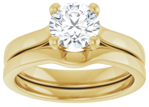 Sužadėtuvių Žiedas 14k yellow gold Round 6.5mm (8)
