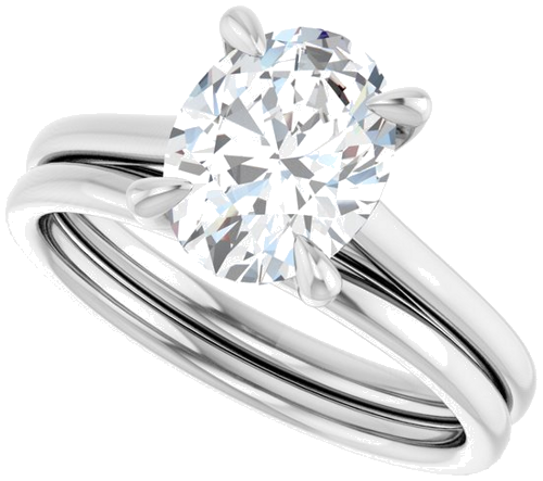 Platinum  9x7 mm Oval Solitaire Engagement Ring Mounting (10)