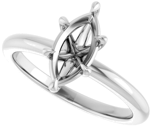 Sužadėtuvių Žiedas 585 Baltojo Aukso Marquise 10mm x 5mm (5)