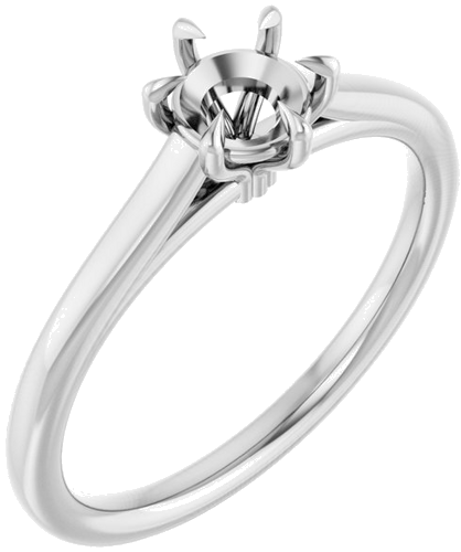 Sužadėtuvių Žiedas „Claw-Pong“ 14k white gold Round 5.2mm (1)