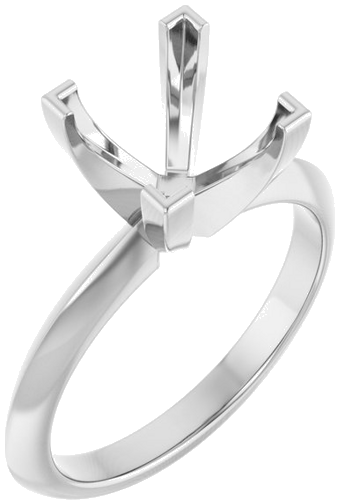 Sužadėtuvių Žiedas „Knife-Edge“ 14k white gold Square 7mm (1)
