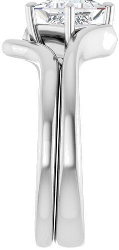 Sužadėtuvių Žiedas „Solitaire Bypass“ 14k white gold Square 5.5mm (9)
