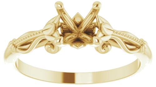 Sužadėtuvių Žiedas „Sculptural-Inspired Solitaire“ 585 Geltonojo Aukso Round 5.8mm (3)