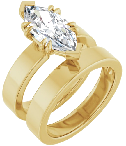 Sužadėtuvių Žiedas „Double Claw-Prong Solitaire“ 14k yellow gold Marquise 14mm x 7mm (6)