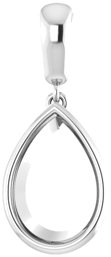 14K White  12x8 mm Pear Pendant Mounting (1)