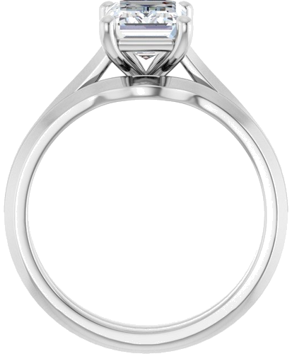 14K White 8x6 mm Emerald Solitaire Engagement Ring Mounting (7)