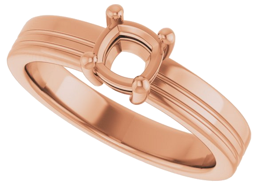 Sužadėtuvių Žiedas „Solitaire“ 585 Rožinis Aukso Cushion 5mm (5)