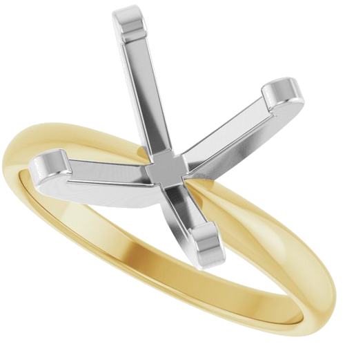 Sužadėtuvių Žiedas „Solitaire“ 14k yellow/white gold Square 8mm (5)
