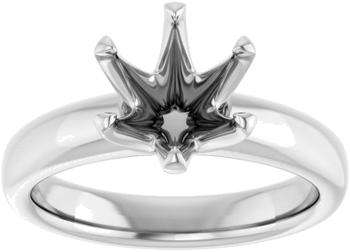 Sužadėtuvių Žiedas „Solitaire“ 585 Baltojo Aukso Round 8.2mm (3)