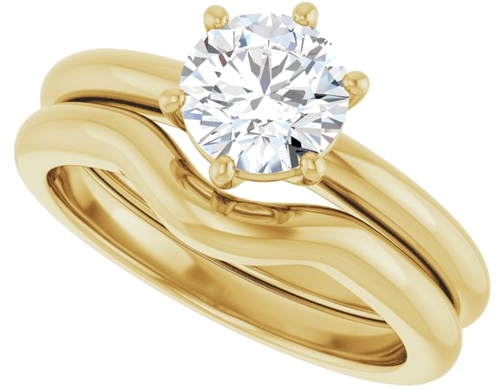 Sužadėtuvių Žiedas 14k yellow gold Round 6.5mm (10)
