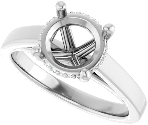 Sužadėtuvių Žiedas „Hidden Halo-Style“ 14k white gold Round 8mm (5)