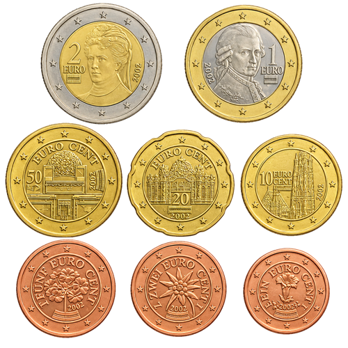 2002 Австрия Набор евро монет (1)