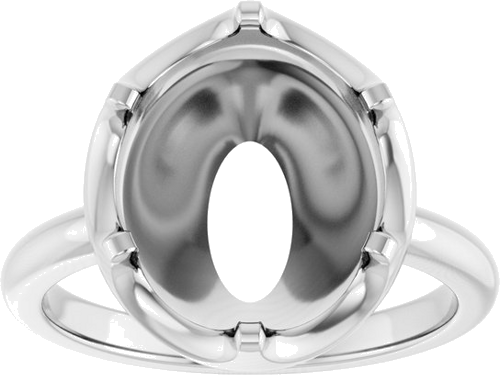 Sužadėtuvių Žiedas „Solitaire“ 14k white gold Oval 12mm x 10mm (3)