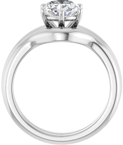 Sužadėtuvių Žiedas 14k white gold Oval 9mm x 7mm (7)