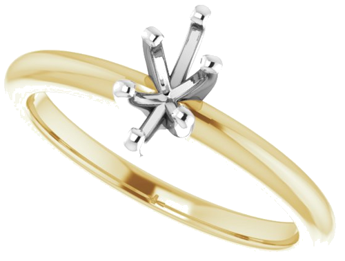 14K Yellow   White  7x3.5 mm Marquise Solitaire Engagement Ring Mounting (5)