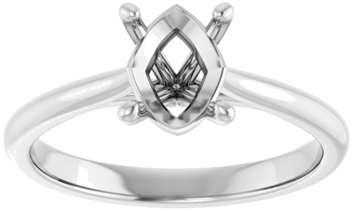 Sužadėtuvių Žiedas „Solitaire“ 585 Baltojo Aukso Oval 8mm x 6mm (3)