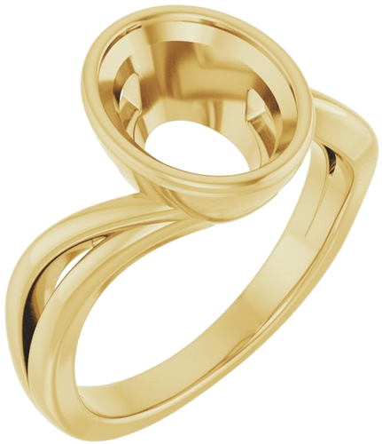Sužadėtuvių Žiedas „Bezel-Set“ 14k yellow gold Oval 10mm x 8mm (1)