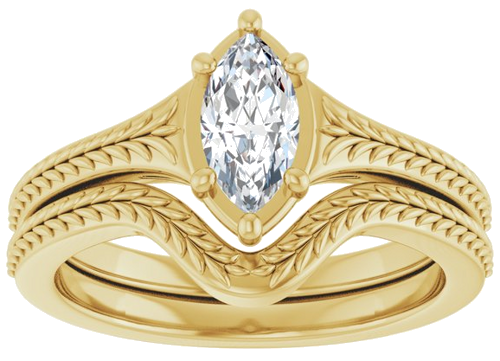 Sužadėtuvių Žiedas „Solitaire“ 14k yellow gold Marquise 8mm x 4mm (8)