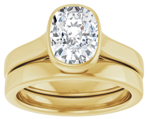 Sužadėtuvių Žiedas „Bezel-Set Solitaire“ 14k yellow gold Elongated Cushion 9mm x 7mm (8)