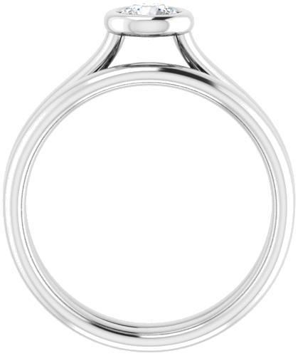 Sužadėtuvių Žiedas „Bezel-Set Solitaire“ 14k white gold Round 4.4mm (7)