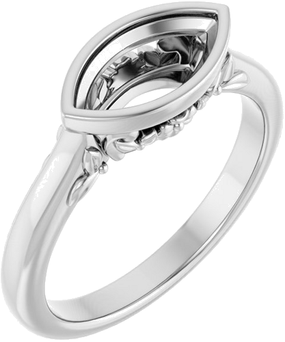 Sužadėtuvių Žiedas „Bezel-Set“ 14k white gold Marquise 10mm x 5mm (1)