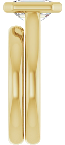 14K Yellow  8x6 mm Emerald Solitaire Engagement Ring Mounting (9)