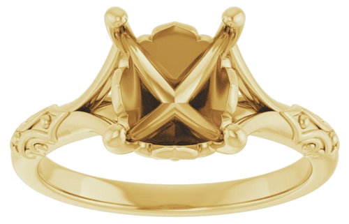 Sužadėtuvių Žiedas „Solitaire Sculptural“ 14k yellow gold Oval 10mm x 8mm (3)