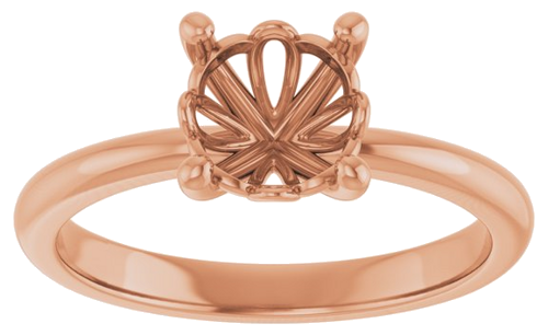 Sužadėtuvių Žiedas „Solitaire“ 585 Rožinis Aukso Round 7mm (3)