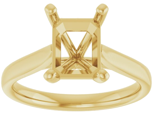 10K Yellow 9x7 mm Emerald Engagement Ring Mounting (3)