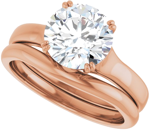 Sužadėtuvių Žiedas „Solitaire“ 14k rose gold Round 8.2mm (10)