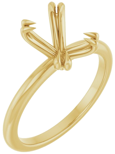 Sužadėtuvių Žiedas „Double Claw-Prong“ 14k yellow gold Elongated Cushion 9mm x 7mm (1)