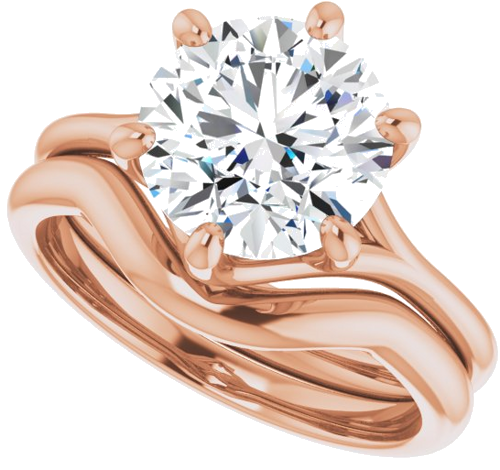 14K Rose 9 mm Round Engagement Ring Mounting (10)