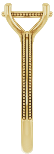 Sužadėtuvių Žiedas „Solitaire Milgrain“ 14k yellow gold Oval 9mm x 7mm (4)