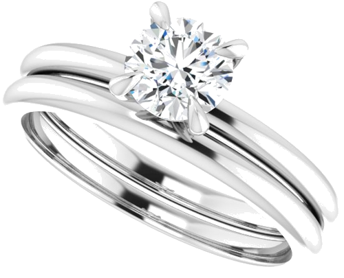 14K White  5.5 mm Round Solitaire Engagement Ring Mounting (10)