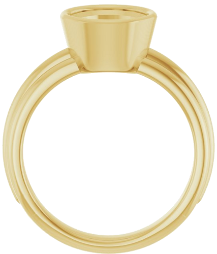 Sužadėtuvių Žiedas „Bezel-Set Solitaire“ 585 Geltonojo Aukso Oval 10mm x 8mm (2)