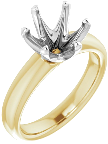 Sužadėtuvių Žiedas „Solstice Solitaire®“ 14k yellow/white gold Round 9mm (1)