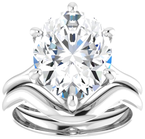 Sužadėtuvių Žiedas „Solitaire“ 10k white gold Oval 12mm x 10mm (8)