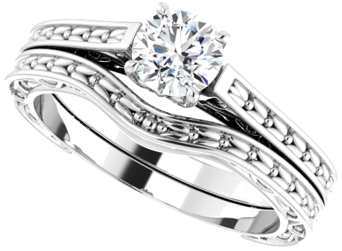 14K White 5.2 mm Round Solitaire Engagement Ring Mounting (10)