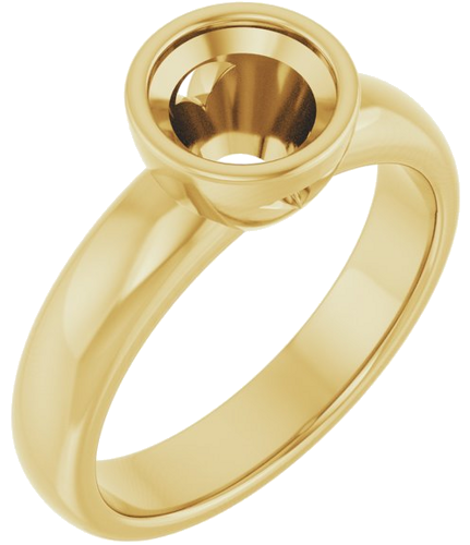 Sužadėtuvių Žiedas „Bezel-Set Solitaire“ 14k yellow gold Round 6.5mm (1)