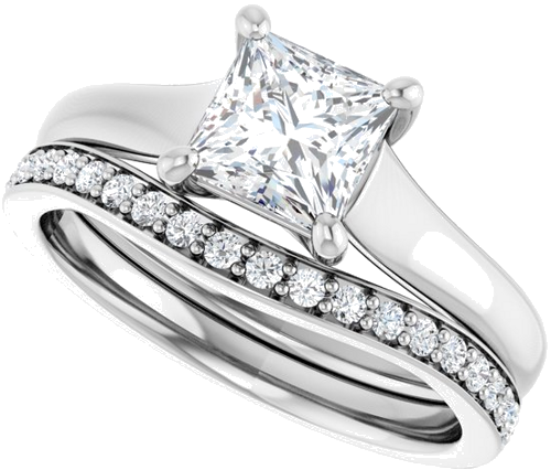 Sužadėtuvių Žiedas „Solitaire“ 950 Platinos Square 5.5mm (10)