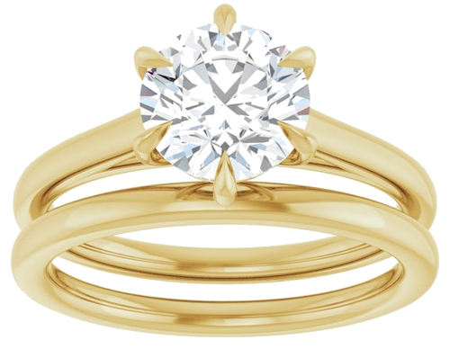 Sužadėtuvių Žiedas „Claw-Pong“ 14k yellow gold Round 7.4mm (8)