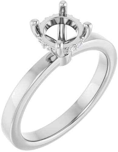 Sužadėtuvių Žiedas „Hidden Halo-Style“ 14k white gold Round 6.5mm (1)