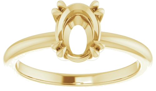 14K Yellow 8x6 mm Oval Solitaire Engagement Ring Mounting (3)
